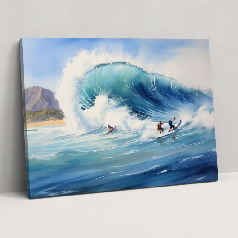 Majestic Waves Surf Wall Art - Surf, Wall Decoration, Surf, Watercolor Painting