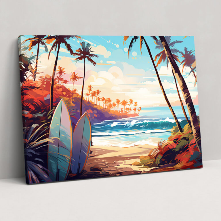 Tropical Surf Canvas Print - Surf, Wall Art, Surfboards, Surf