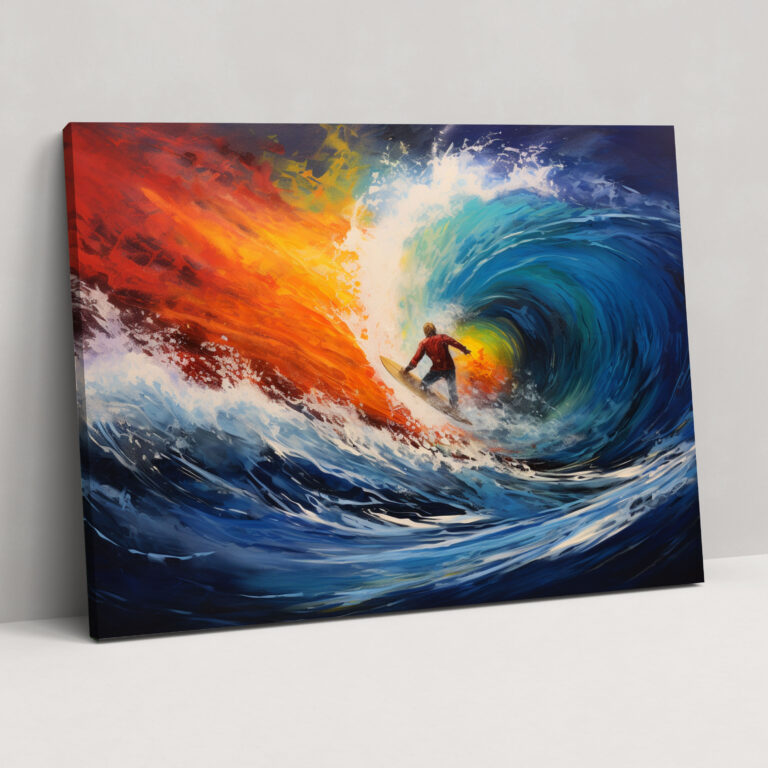 Surf Canvas Print - Colorful Wave - Surf, Home Decoration, Canvas Wall Art, Surf