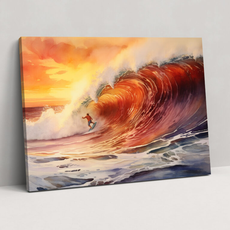 Surfer Sunset Wall Art - Surf, Sunset, Surf, Canvas Print