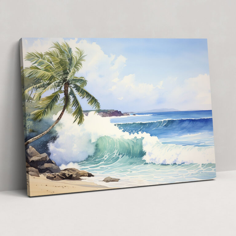 Surf Wall Art - Surf, Surf Wall Art, Palm Tree, Canvas