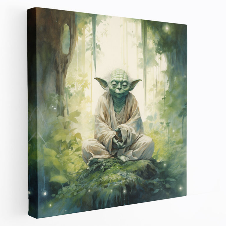 Star Wars Wall Art - Watercolor Yoda Canvas Print - Star Wars, Watercolor Painting, Star Wars, Meditation