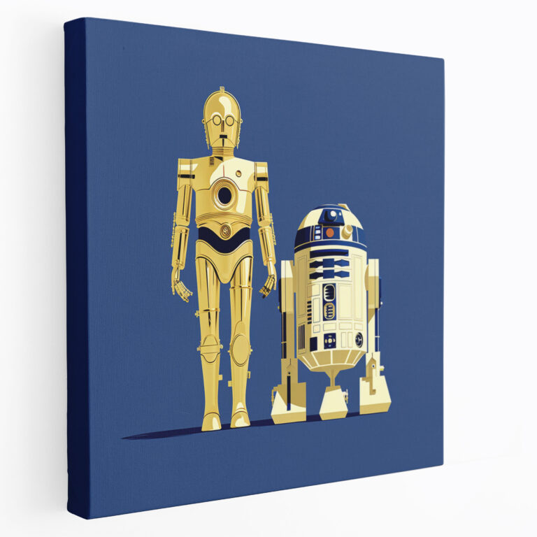 Star Wars Canvas Print - Minimalist R2-D2 And C-3Po Wall Art - Star Wars, Star Wars, C-3Po, Canvas Wall Art