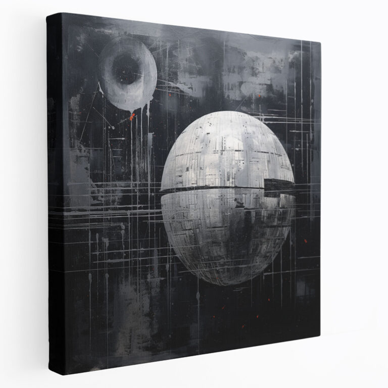 Star Wars Canvas Print - Abstract Death Star Wall Art - Star Wars, Black And Gray, Wall Art, Canvas Print