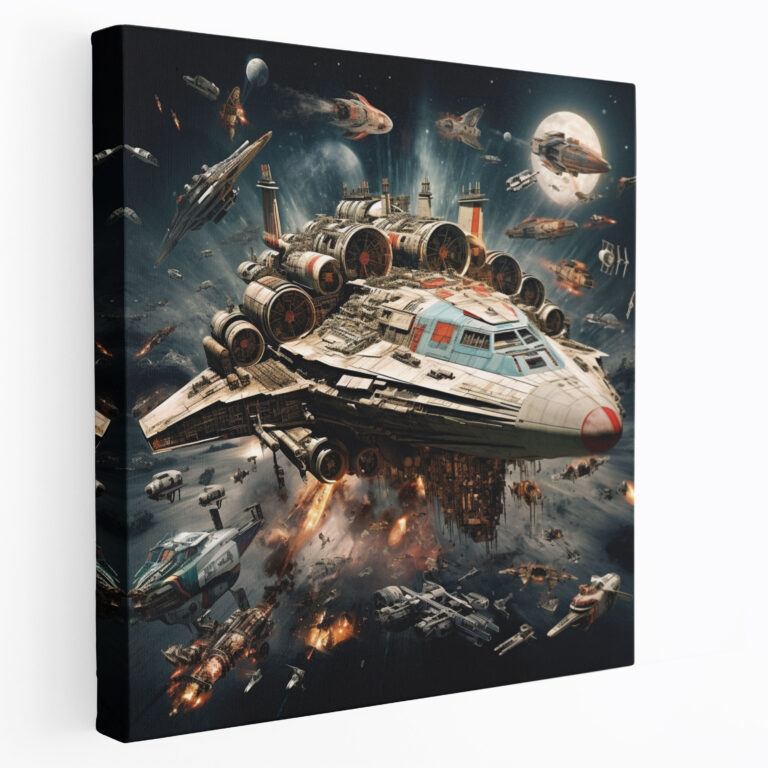 Star Wars Canvas Print - Galactic Spaceship Collage - Star Wars, Canvas Wall Art, Edgy Design, Fleet