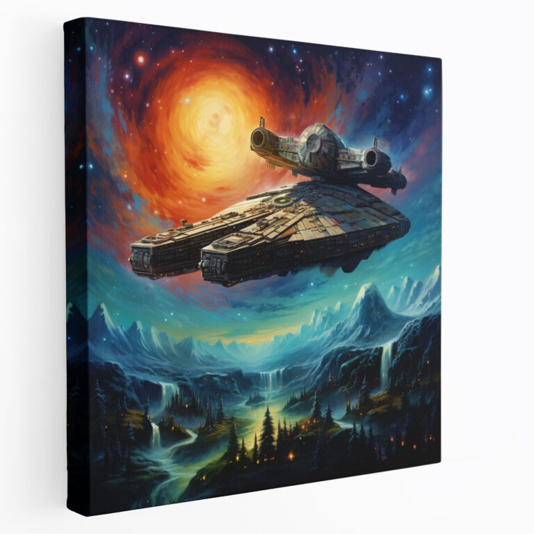 Star Wars Canvas Print - Millennium Falcon Fantasy Landscape - Star Wars, Canvas Wall Art, Home Decoration, Star Wars