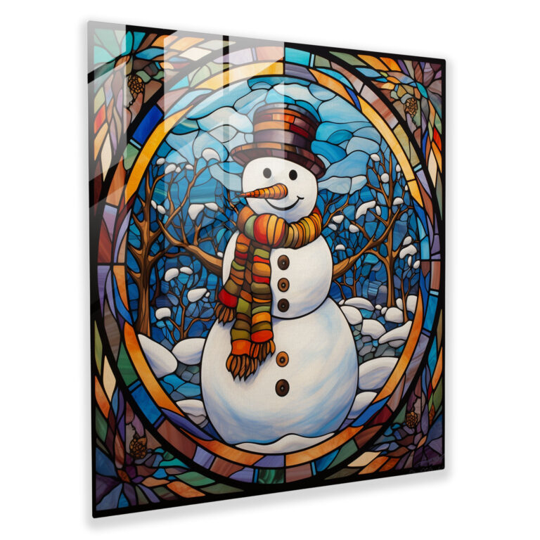 Snowman Glass Wall Art - Snowman, Home Decoration, Snowman, Glass Wall Art