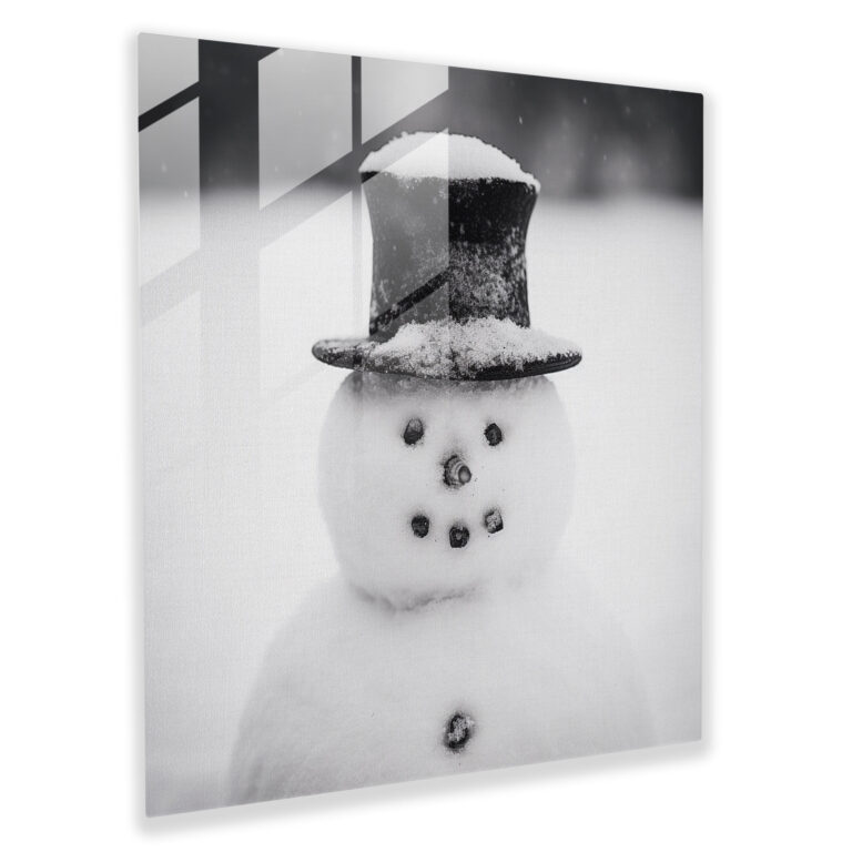Snowman Glass Wall Art - Snowman, Snowman, Simple, Elegant