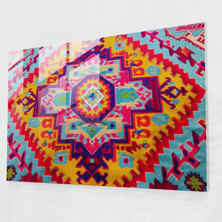 Turkish Carpet Glass Print - Turkish Carpet, Wall Decoration, Turkish Carpet Pattern, Modern Art