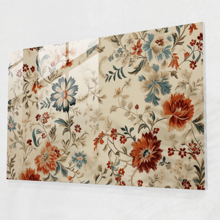Nature-Inspired Turkish Carpet Glass Print - Turkish Carpet, Glass Wall Art, Nature-Inspired, Modern Art