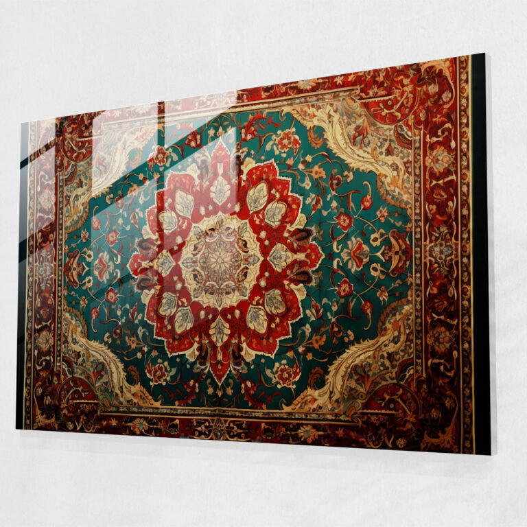 Regal Ottoman Turkish Carpet Glass Print - Turkish Carpet, Opulent Motifs, Majesty, Regal Colors