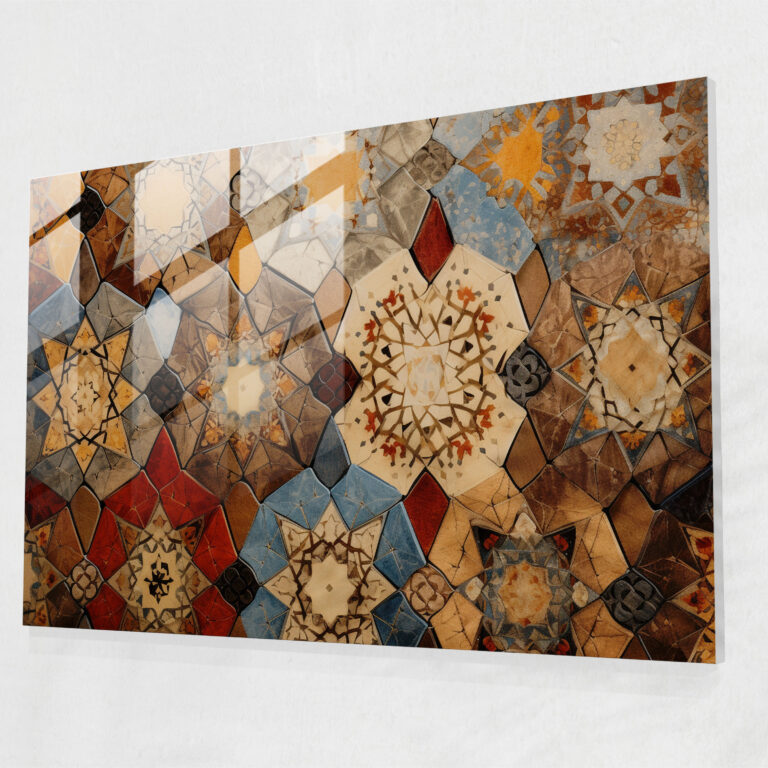 Turkish Carpet Pattern Glass Wall Art - Turkish Carpet, Glass Wall Art, Turkish Carpet Pattern, Home Decoration