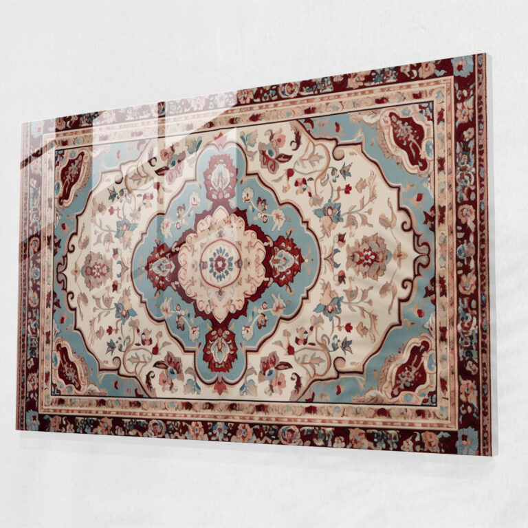 Turkish Carpet Pattern Glass Print - Turkish Carpet, Home Decoration, Turkish Carpet Pattern, Glass Art