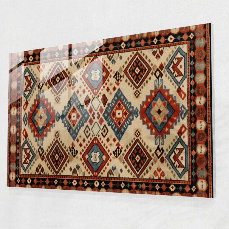 Turkish Carpet Pattern Glass Wall Art - Turkish Carpet, Glass Wall Art, Glass Art, Turkish Carpet Pattern