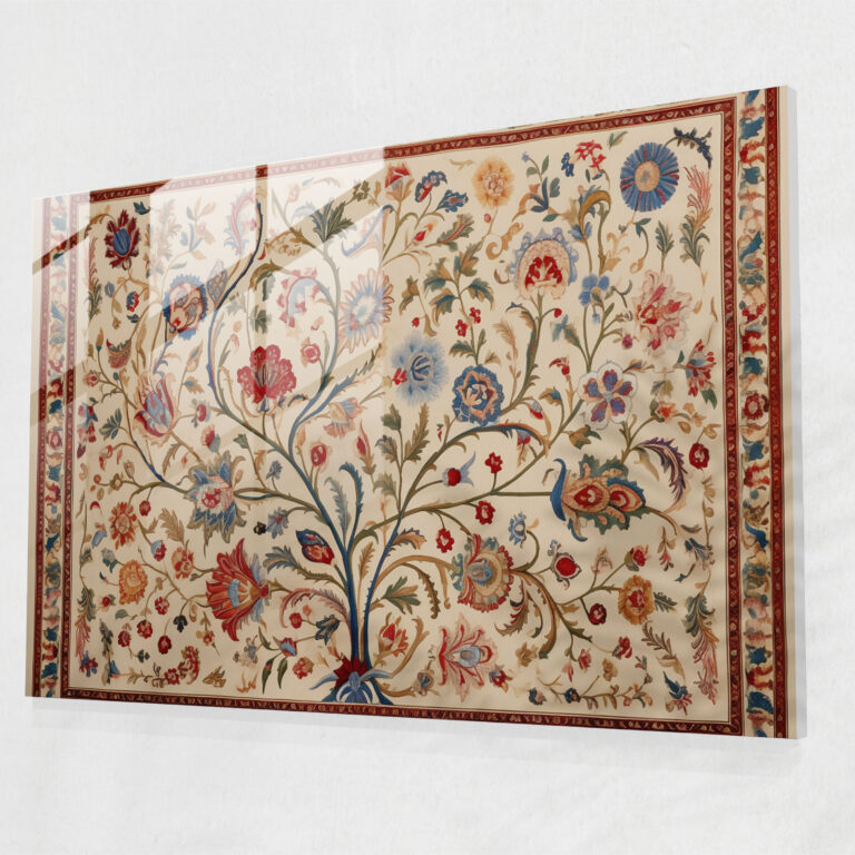 Turkish Carpet Pattern Glass Wall Art - Turkish Carpet, Modern Art, Glass Wall Art, Home Decoration