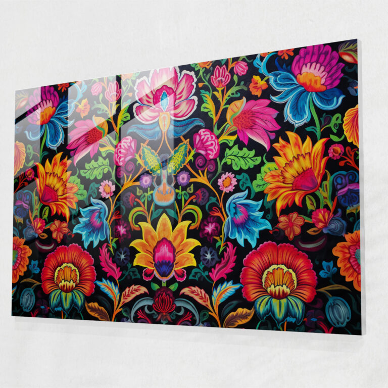 Turkish Carpet Glass Print - Turkish Carpet, Glass Print, Vibrant, Glass Art