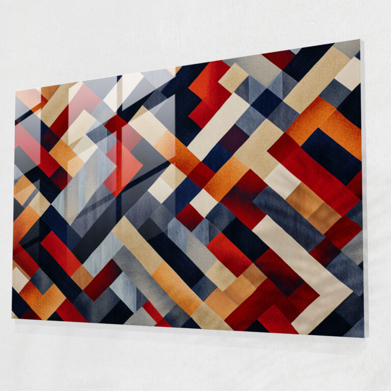 Geometric Turkish Carpet Glass Print - Turkish Carpet, Mesmerizing, Wall Decoration, Turkish Carpet Pattern