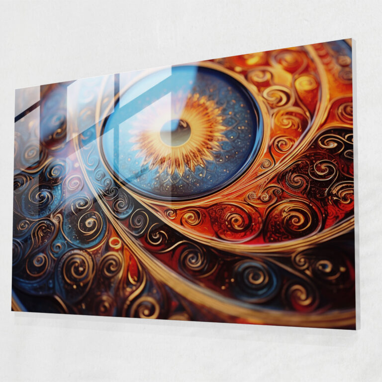 Turkish Carpet Inspired Glass Art - Turkish Carpet, Glass Print, Glass Art, Home Decoration