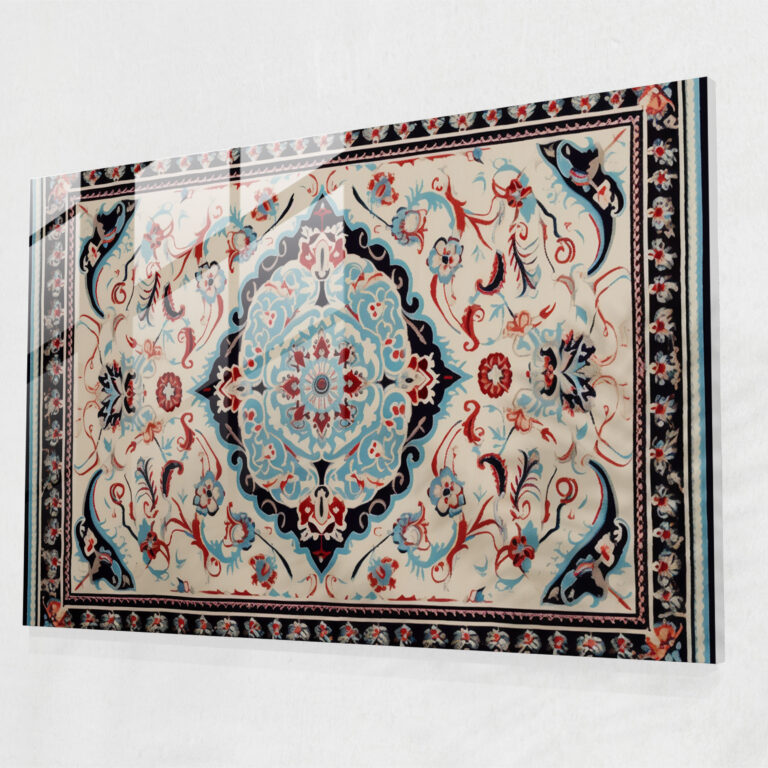 Cultural Heritage Turkish Carpet Pattern Glass Print - Turkish Carpet, Glass Wall Art, Glass Print, Glass Art