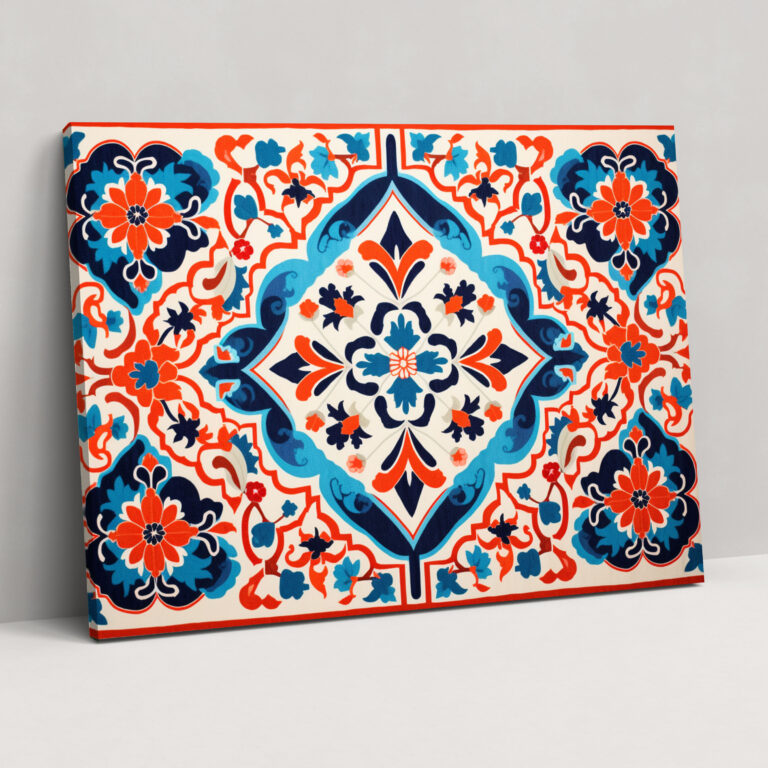 Turkish Carpet Pattern Canvas Print - Turkish Carpet, Traditional Motifs, Wall Decoration, Canvas Wall Art