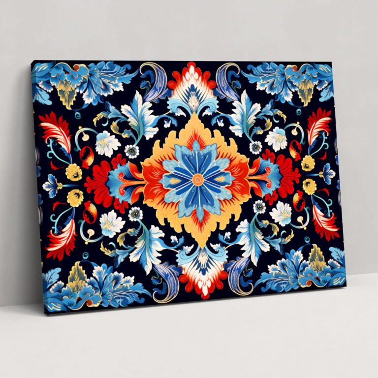 Turkish Carpet Pattern Contemporary Canvas Print - Turkish Carpet, Wall Art, Home Decoration, Canvas