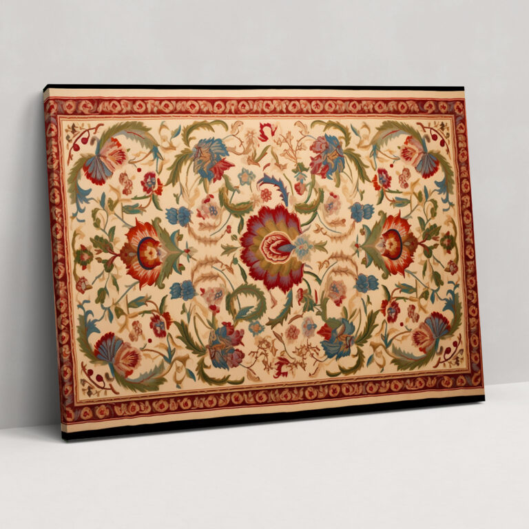 Turkish Carpet Pattern Wall Art - Turkish Carpet, Turkish Carpet Pattern, Floral Motifs, Traditional