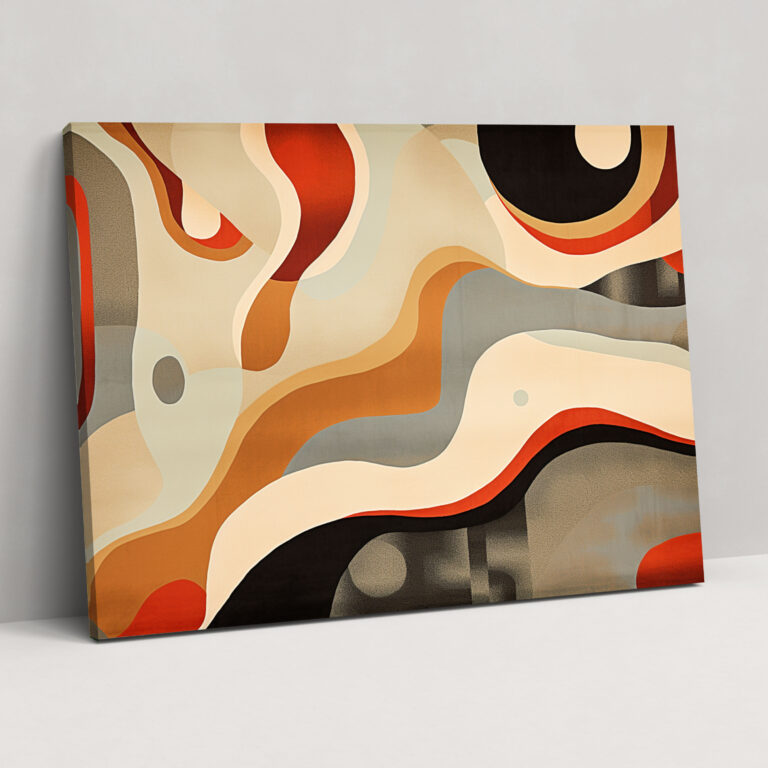 Turkish Carpet Pattern Canvas Wall Art - Turkish Carpet, Home Decoration, Soothing Earthy Colors, Organic Forms
