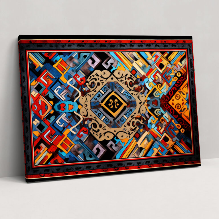 Turkish Carpet Pattern Wall Decoration - Turkish Carpet, Modern Geometric Shapes, Wall Decoration, Canvas