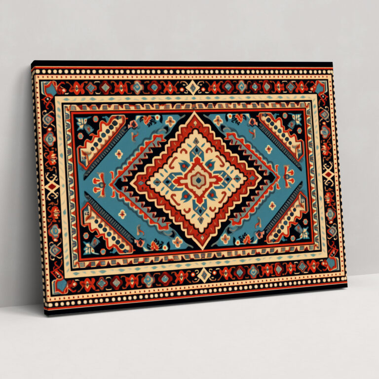 Authentic Turkish Carpet Pattern Wall Art - Turkish Carpet, Authentic Beauty, Turkish Carpet Pattern, Mesmerizing Interplay Of Colors