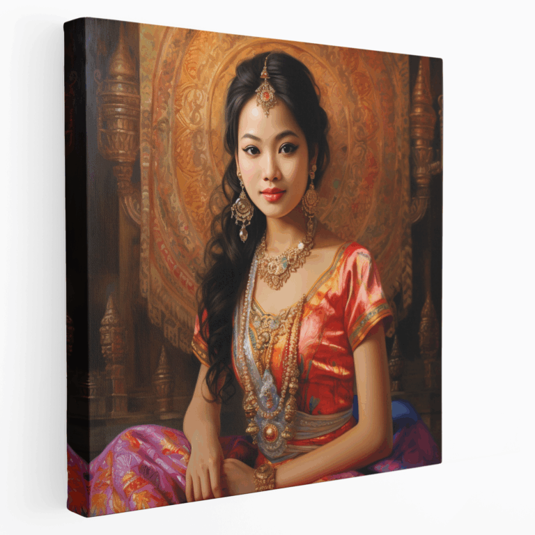 Thai Dancer Portrait Canvas Painting