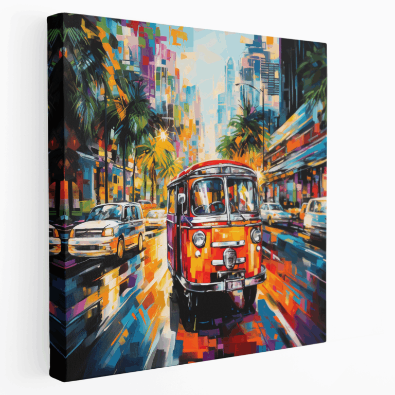 Bangkok Tuk-Tuk Pop Art Canvas Painting