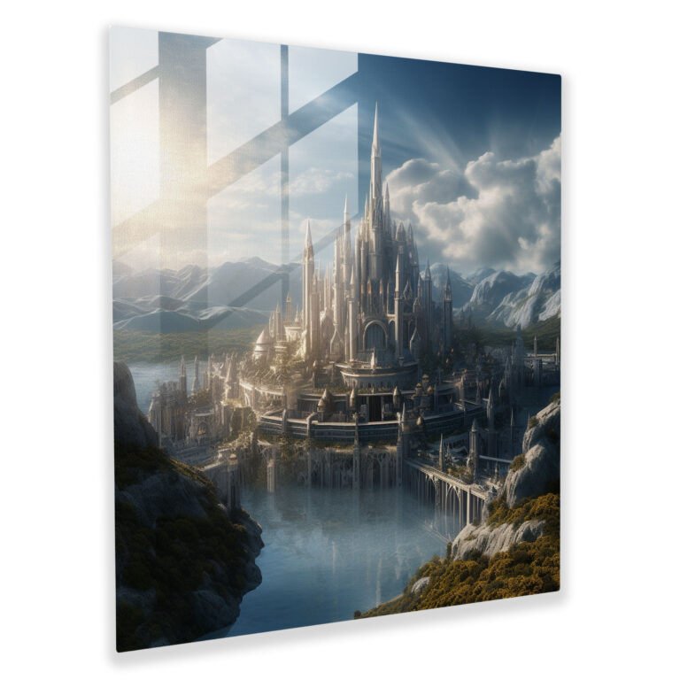 Minas Tirith Glass Print - The Lord Of The Rings, Minas Tirith, Home Decoration, Glass Wall Art