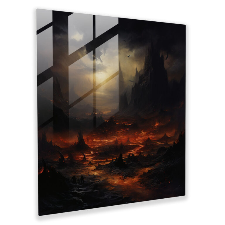 The Lord Of The Rings Glass Print - Desolation Of Mordor - The Lord Of The Rings, The Lord Of The Rings, Modern Art, Doom