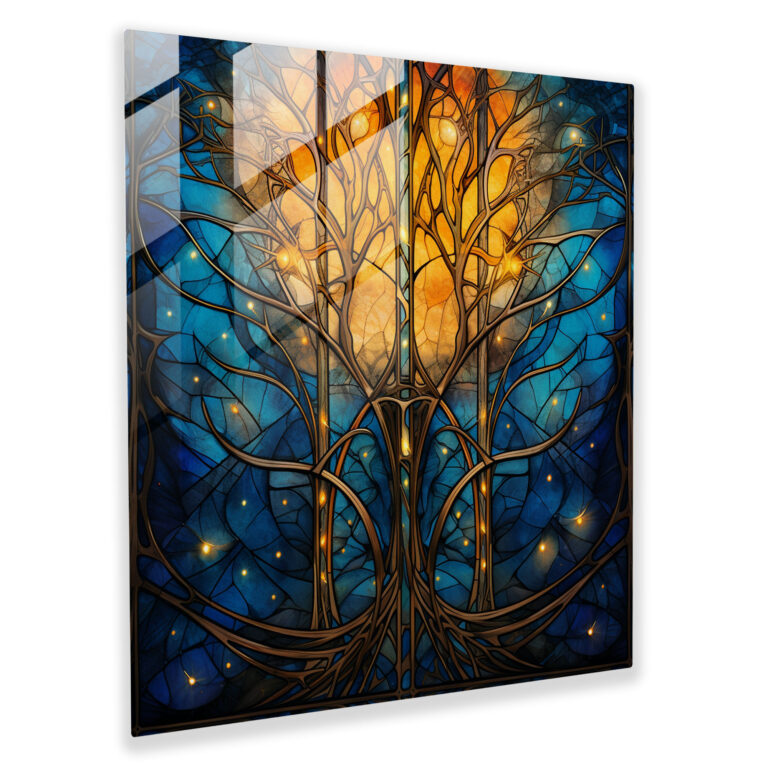 The Lord Of The Rings Glass Print - Lothlórien - The Lord Of The Rings, Stained Glass, Mystical, Glass Print