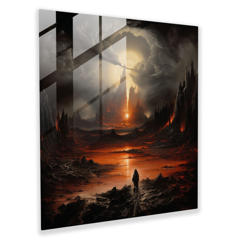 The Lord Of The Rings Glass Print - The Lord Of The Rings, Surrealist Landscape, The Lord Of The Rings, Modern Art