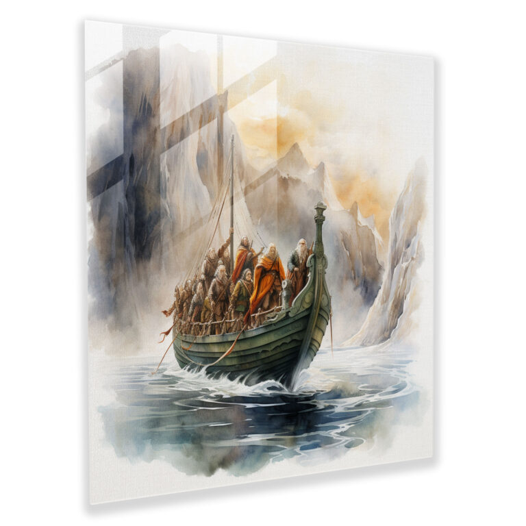 Lord Of The Rings Glass Print - Fellowship's Perilous Journey - The Lord Of The Rings, Home Decoration, Modern Art, Lord Of The Rings