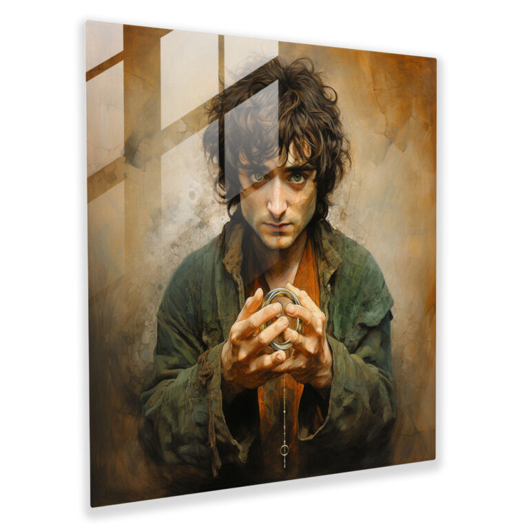 Lord Of The Rings Glass Print - Surreal Frodo And The One Ring - The Lord Of The Rings, Glass Art, Modern Art, Glass Wall Art