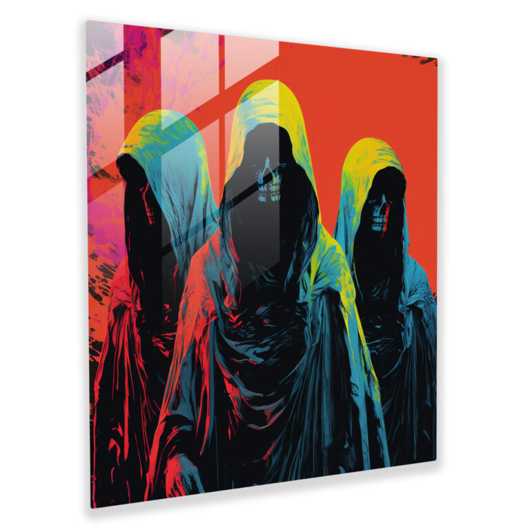 Lord Of The Rings Glass Print - Vibrant Ringwraiths Collage - The Lord Of The Rings, Glass Print, Ringwraiths, Pop Art Illustration