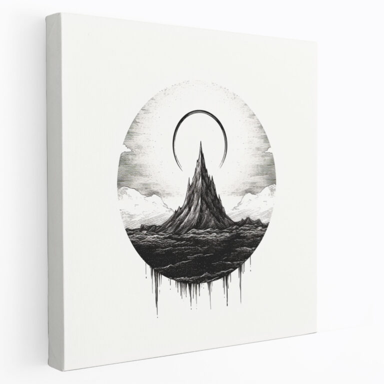 The Lord Of The Rings Wall Art - Minimalist Ring And Eye Of Sauron - The Lord Of The Rings, Black And White Sketch, The Lord Of The Rings, Fantasy Art