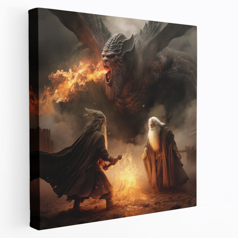 The Lord Of The Rings Wall Art - Gandalf Vs Balrog - The Lord Of The Rings, Canvas Print, Home Decoration, Wall Decoration