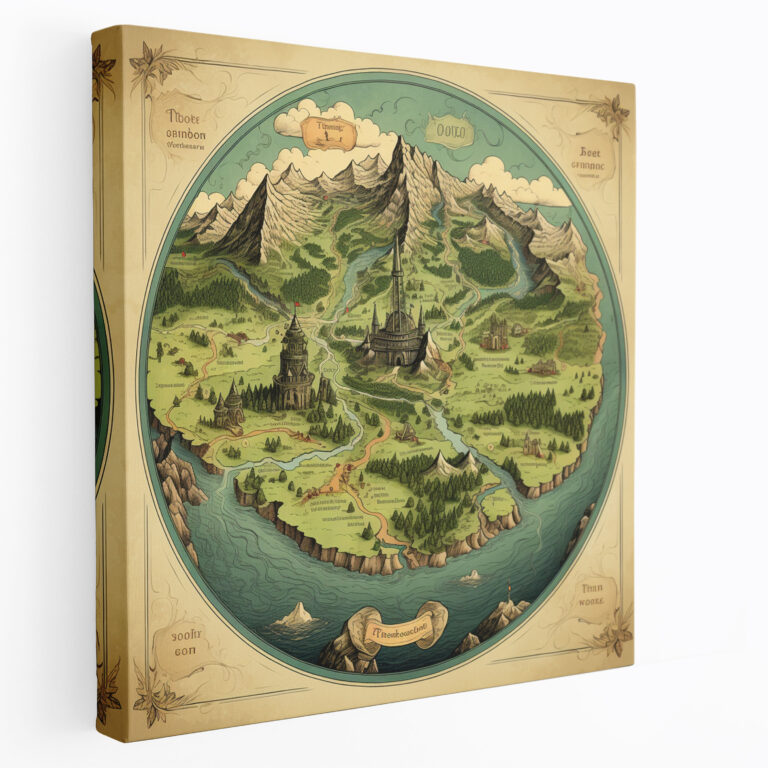 The Lord Of The Rings Canvas Print - Vintage Map - The Lord Of The Rings, Canvas Print, Wall Decoration, Vintage Map