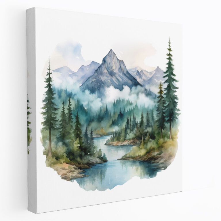 The Lord Of The Rings Canvas Print - Mountain Range Wall Art - The Lord Of The Rings, Canvas, Mountain Range, Mystical Forest