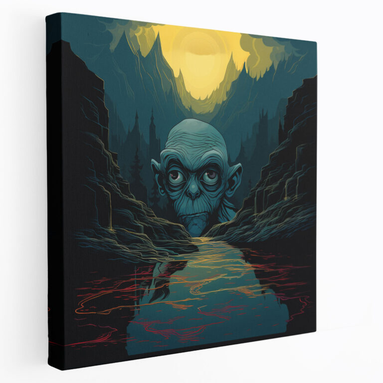 The Lord Of The Rings Canvas Print - Gollum In The Misty Mountains - The Lord Of The Rings, Misty Mountains, Canvas Wall Art, Gollum