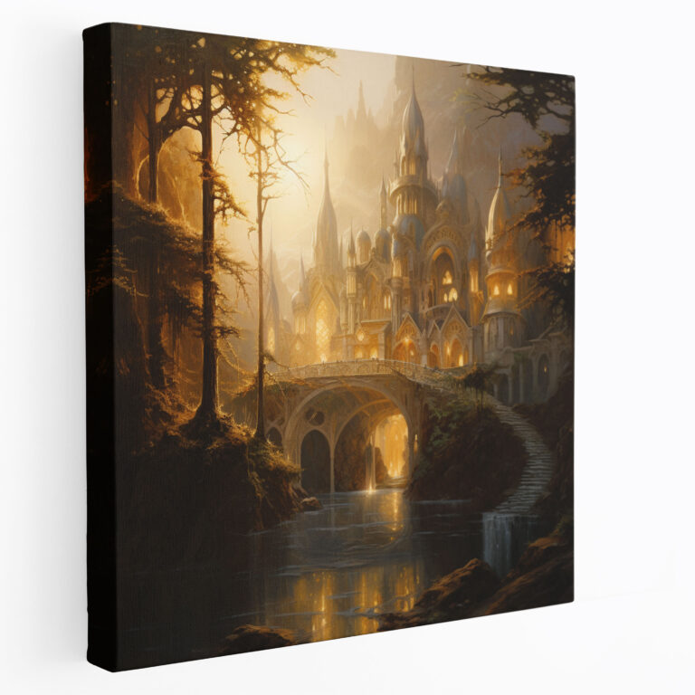 The Lord Of The Rings Canvas Print - Ethereal Rivendell - The Lord Of The Rings, Ethereal Golden Light, Wall Decoration, Canvas
