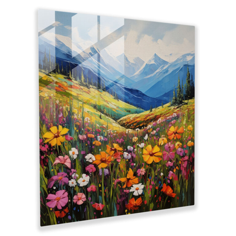 The Most Beautiful Landscapes Of The World - Mountain Wildflowers Glass Print - The Most Beautiful Landscapes Of The World, Glass Print, The Most Beautiful Landscapes Of The World, Home Decoration