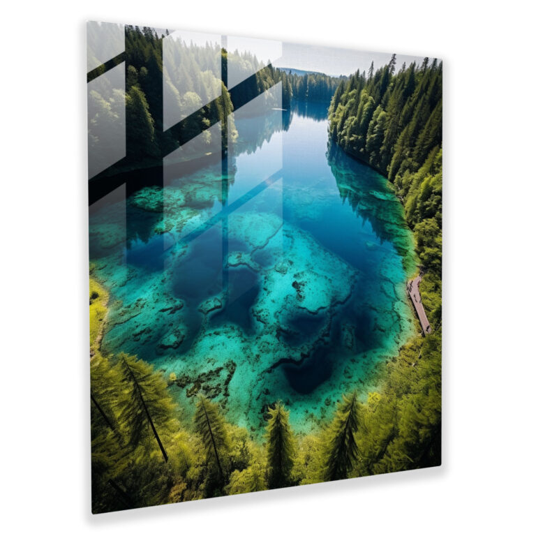 The Most Beautiful Landscapes Of The World - Turquoise Lake Glass Print - The Most Beautiful Landscapes Of The World, Glass Art, Modern Art, Turquoise Lake