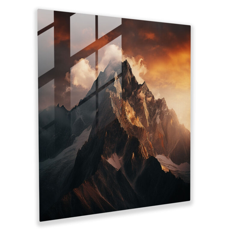 The Most Beautiful Landscapes Of The World - Rugged Mountain Sunrise Glass Print - The Most Beautiful Landscapes Of The World, Contemporary Photography, Glass Print, Modern Art