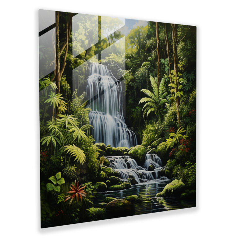 The Most Beautiful Landscapes Of The World - Realistic Waterfall Glass Print - The Most Beautiful Landscapes Of The World, Home Decoration, Cascading Waterfall, Glass Wall Art
