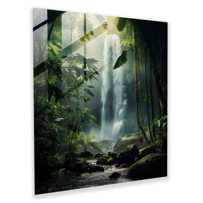 The Most Beautiful Landscapes Of The World - Majestic Waterfall Glass Print - The Most Beautiful Landscapes Of The World, The Most Beautiful Landscapes Of The World, Nature, Modern Art