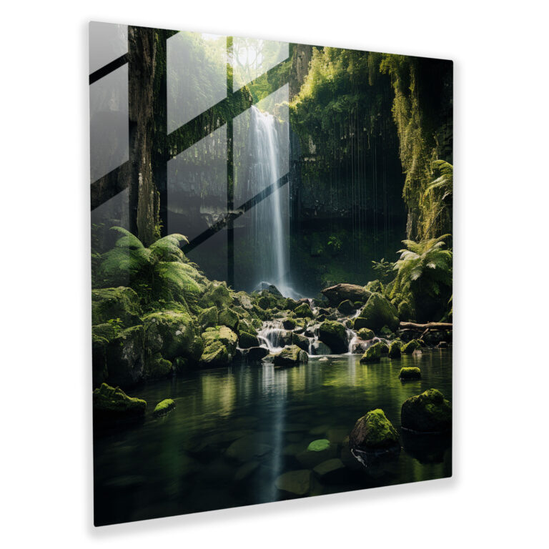 The Most Beautiful Landscapes Of The World - Contemporary Waterfall Glass Print - The Most Beautiful Landscapes Of The World, The Most Beautiful Landscapes Of The World, Wall Decoration, Lush Greenery